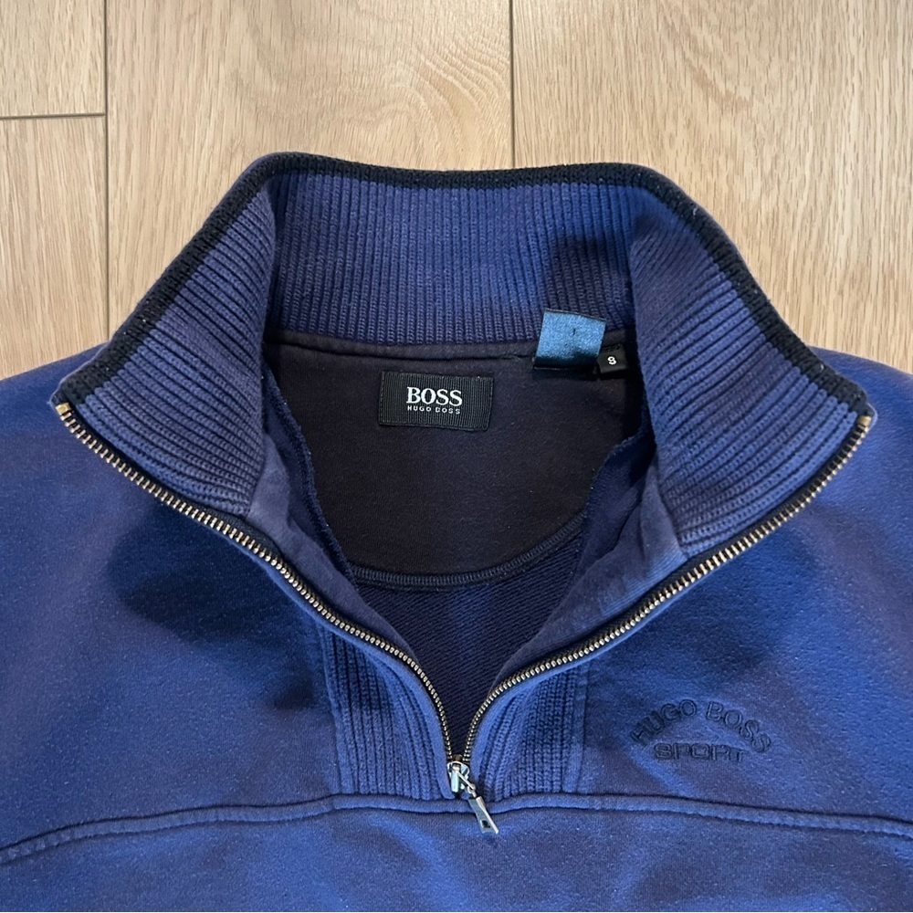 Hugo Boss Sport Men’s Blue Quarter Zip Sweatshirt Small - Picture 3 of 8